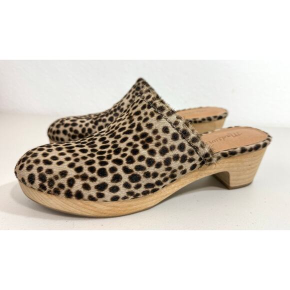 Madewell The Ruby Clog in Dotted Calf Hair Driftwood Grey Multi Women's Size 7 - Picture 5 of 12